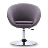 Chaise d’appoint sergée Hopper de Manhattan Comfort à hauteur réglable en chrome poli - grise