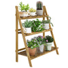 Outsunny Etagere a fleurs bois naturel