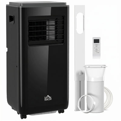 HOMCOM 10,000 BTU Portable Air Conditioner for 440 sqft room, Timer, Black