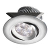 Luminaire cylindrique à encastrer Smpled de Dainolite avec intensité variable, angle d’inclinaison réglable, fini aluminium et ampoule de 8 W