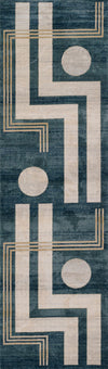 Tapis Contemporain Erisa 2'2\" x 7'7\" en Bleu