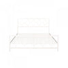 Robert Cadre De Lit En Metal Avec Tete Et Pied De Lit Au Design Circulaire, Taille King, Blanc