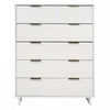 Commode Granville Moderne 38\" en blanc (5 tiroirs)