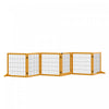 Pawhut Barriere De Securite En Bois Pour Animal Domestique, Barriere De Securite Pour Chien, Cloture Pliable Autoportante, Avec 6 Panneaux, 2 Pieds De Support, Pour Escaliers, Porte, Jaune