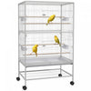 Pawhut Grande Cage A Oiseaux En Acier De 52\", Gris