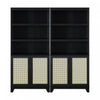 Armoire bibliotheque Sheridan style milieu du siecle 79 cm en noir (7 etageres) – Lot de 2
