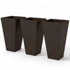 Outsunny Pots de fleurs en plastique de 28\", lot de 3 pots de fleur, marron