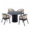 Ensemble de salle a manger chic industriel moderne Hathaway et Versailles 5 pieces, noir et naturel