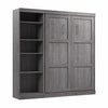 Lit double escamotable mural Pur de Bestar de 84 po avec tablettes - gris écorce