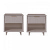 Table de nuit Granville Moderne 18\" en gris clair (1 tiroir) - Lot de 2