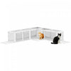 PawHut Tunnel pour Chat, Enclos Exterieur avec Design Combinable, 8 Portes, 98\", Jouet pour Chat, Maison, Fenetre, Cage, Blanc
