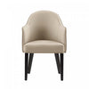 Fauteuil Hillman Moderne en Bois, Similicuir et Velours couleur Sable