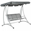 Outsunny Balancelle De Jardin Pour 3 Personnes Avec Banc De Balancoire D'exterieur A Auvent Reglable Pour Jardin Bord De Piscine Terrasse Gris