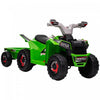 Aosom Quad 6 V Pour Enfants, Vehicule Electrique Alimente Par Batterie A 4 Roues Avec Remorque Arriere, Roues Resistantes A L'usure, Pour Garcons Et Filles – Vert