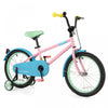Costway 18\" Velo Pour Enfants Avec Guidon De Selle Reglable Roues D'entrainement Amovibles Frein A Main Rose