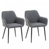 HOMCOM Ensemble de 2 chaises de salle a manger rembourrees, pieds en metal