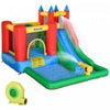 Outsunny Kids Bounce Castle House Gonflable Trampoline Slide Water Pool Gun Panier Mural D'escalade 6 En 1 Avec Gonfleur Pour Les Enfants De 3 A 12 Ans Ete 11,5' X 8,8' X 7' Multicolore