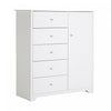 Vito Commode A Porte 5 Tiroirs - Blanc Solide