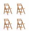 Chaise pliante en bois style industriel Pullman, coloris naturel - Lot de 4