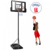 Base Et Panier De Basket-ball Portable Reglable En Hauteur Costway, Roues Arriere Incassables, 2 Filets