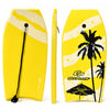 Costway Bodyboard,planche De Surf 41 Pouces En Xpe Avec 90cm De Corde Pour Debutants,amateurs Jaune Avec Noix De Coco + Parasol
