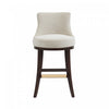 Tabouret de bar moderne en bois Lucia, revetu de chenille, coloris naturel