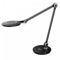 Lampe de bureau Alina de Dainolite avec fini noir et aluminium brossé et ampoule de 10 W