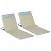 Outsunny Lot De 2 Chaises Longues De Plage, Tapis De Plage Pliable, Beige