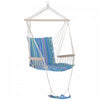 Chaise Balancoire Suspendue Portable Outsunny Hamac Raye Avec Repose-pieds Pour Le Camping En Plein Air Dans La Cour De Jardin (gris, Bleu, Vert, Blanc, Coton Rembourre Avec Repose-pieds)