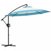 Outsunny Parasol De Patio En Porte-a-faux De 10 Pieds Avec Manivelle, Bleu