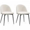 HOMCOM Lot de 2 chaises de salle a manger Chaise rembourree toucher velours