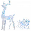 Outsunny Rennes de Noel avec traineau et eclairage, Decoration de vacances etanche