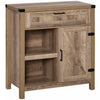 HOMCOM Buffet de ferme rustique avec porte de grange, Chene clair