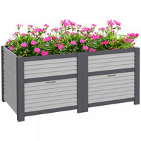 Outsunny Lit De Jardin Sureleve En Bois Avec Portes De Rangement