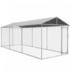 Pawhut Niche D'exterieur Pour Chien Avec Housse Impermeable Et Resistante Aux Uv Pour Chiens De Toute Taille, 19,7' X 7,5' X 7,5', Argente