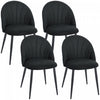 HOMCOM Lot de 4 chaises de salle a manger avec pieds en metal, noir