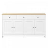Grace Buffet en Bois Rustique de 55,1\" avec Portes et Tiroirs, Blanc