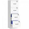 HOMCOM Armoire a Dossiers 4 Tiroirs avec Serrure, Meuble de Classement Vertical, Blanc
