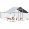 Pawhut Grand Poulailler En Metal, Poulailler Pour Poules Avec Couverture Anti-uv, Cage A Volaille Pour Canards, Lapins, Pour La Ferme En Plein Air, 13.1' X 9.8' X 6.4'.
