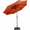 Costway Parasol de marche patio 9ft avec lumieres solaires et pied parasol en acier de 40 LBS