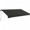 Outsunny 12' X 10' Auvent Retractable, Abri Pare-soleil, Gris Fonce