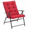 Outsunny Chaise Longue Pliable, Fauteuil Inclinable Rembourre, Rouge