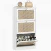HOMCOM Armoire de rangement pour chaussures en rotin avec 3 tiroirs