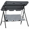 Outsunny Balancoire De Patio 3 Places Avec Auvent Reglable, Gris Et Blanc
