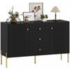Buffet HOMCOM 120 cm avec 3 Tiroirs et 2 Portes, Buffet Moderne Noir