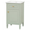 Jocelyn Meuble-lavabo de 20\" avec vasque en ceramique et structure en bois caoutchouc massif, Blanc