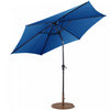 Costway Parasol de Patio 9ft Exterieur avec Pied de Parasol Rond de 50 LBS avec Roulettes