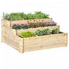 Outsunny Lit de jardin sureleve avec 9 grilles de culture, naturel