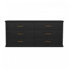 Commode traditionnelle Clifford en noir (6 tiroirs)