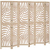HOMCOM Paravent 6 Panneaux, Cloison Separatrice et Pliable, Bois Naturel